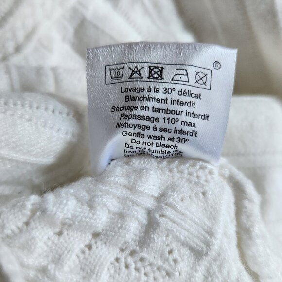 Sézane Ivory White Ronnie Openwork Knit Sweater – Sz S - Picture 10 of 14